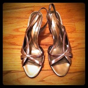 Pewter Strappy Sandals - Size 8