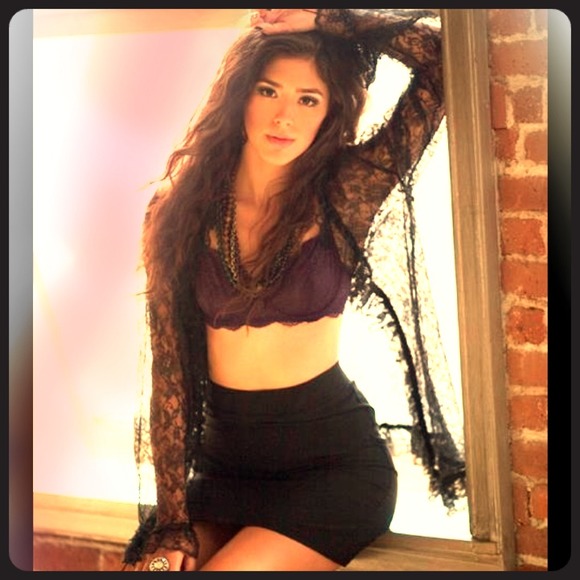 black lace oversized-coverUp/cardi