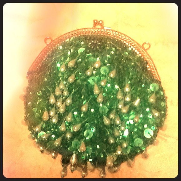Emerald Beaded clutch