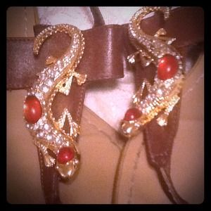 Jeweled lizard sandals