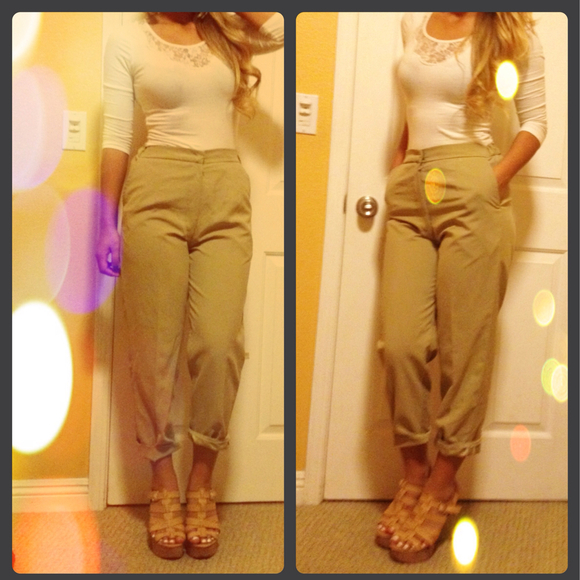 Reserved for @nadiyahskyy High-waisted Khaki Pants