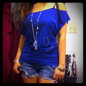 🙅RESERVED BUNDLE🙅Blue off shoulder top