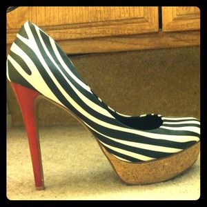 Zebra print with red heel