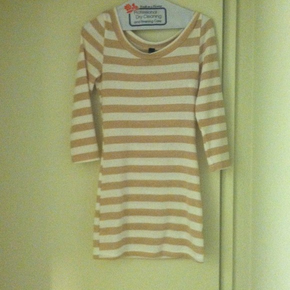 Gold and white stripped dress