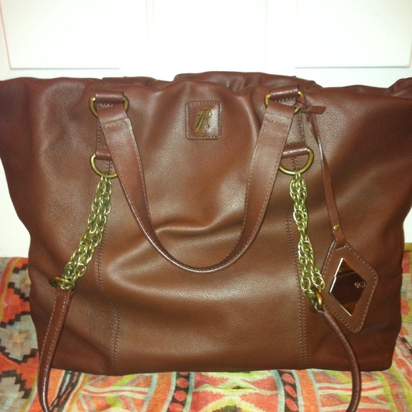 Rachel Zoe Leather Tote with Chain Details