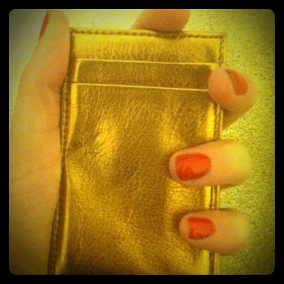 Bronze J Crew magic wallet