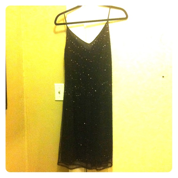 Anne Klein Brown Beaded Flapper Sheath Size 6 NWT