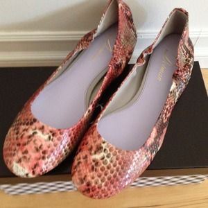 NIB Delman Lara Python Embossed Flats