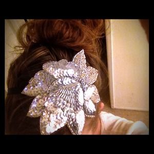 Reduced!!!! Silver appliqué headband