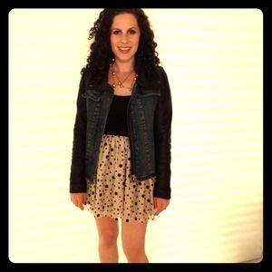 Polka dot twirl skirt tank dress