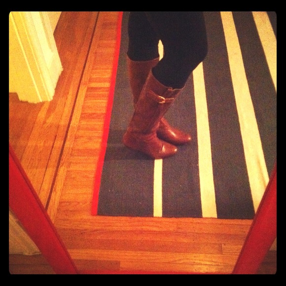 *Reserved* Steve Madden Cognac Mini-Wedge Boots