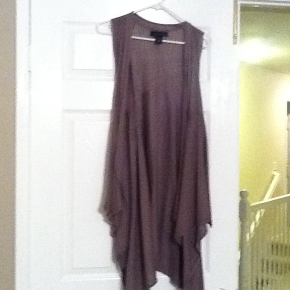 Designer long taupe vest