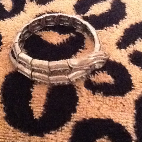 Jeweled silver tone snake bracelet
