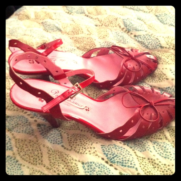 Poetic license red vintage style heels 7.5