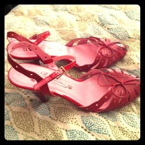 Poetic license red vintage style heels 7.5