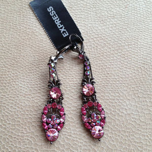 Express pink rhinestone chandelier earrings. NWT