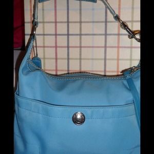 Blue coach shoulder bag