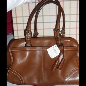 Authentic Brown leather coach bag