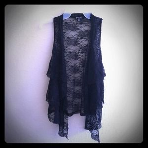 Sexy black lace vest.