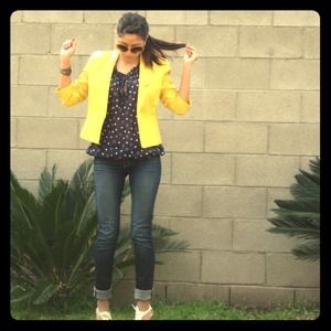 Jackets & Blazers - Yellow linen blazer reserved for @closetfreak Jackets & Blazers - Yellow linen blazer reserved for @closetfreak