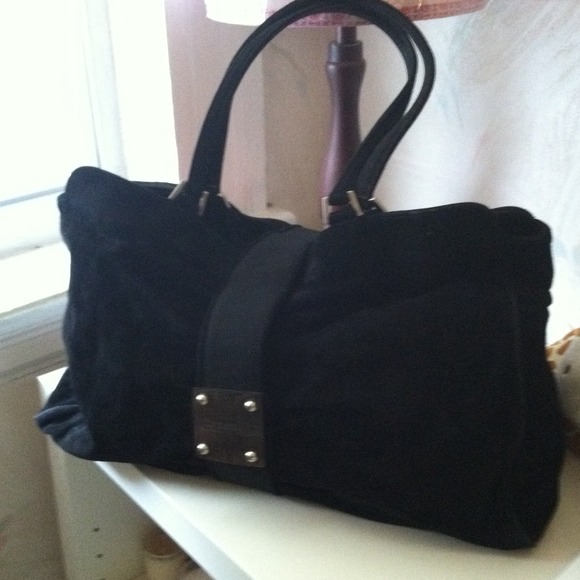 Authentic Karl Lagerfeld black velvet bag - Picture 2 of 4