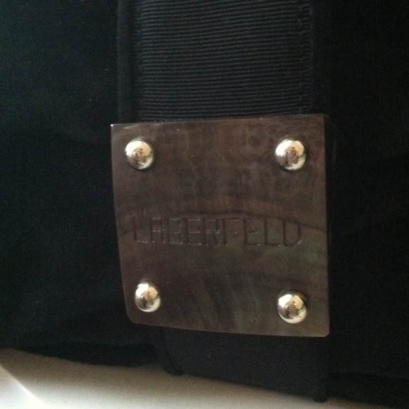 Authentic Karl Lagerfeld black velvet bag - Picture 3 of 4
