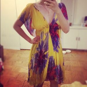 DVF pleated print dress