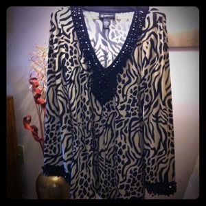 INC tunic - beaded neckline and cuffs