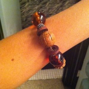 Wooden bead bracelet