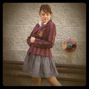 Burgundy & Navy Striped Blazer