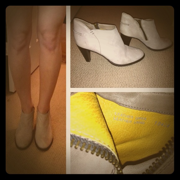 Gray leather booties - Madewell. 8.5/9