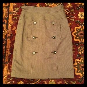 Topshop Navy Pinstripe Pencil Skirt