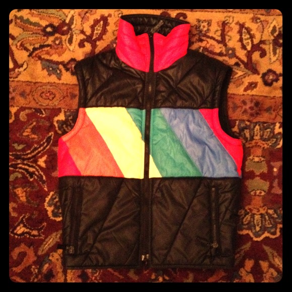Rainbow Puffer Ski Vest