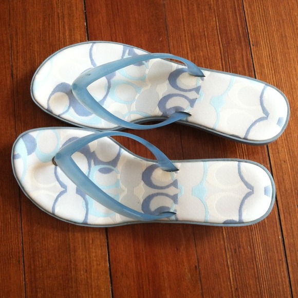 Baby blue Coach sandal