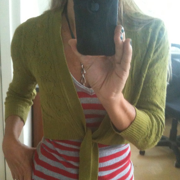 Spring green cropped cardi