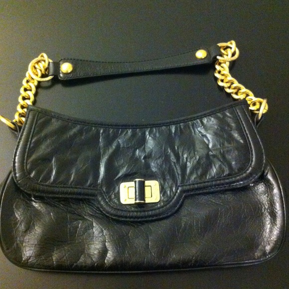 Sold. Black leather Elliott Lucca handbag