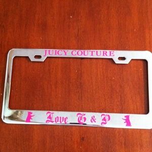 Juicy Couture Accessories - JUICY COUTURE LICENSE PLATE FRAME. 💗💗REDUCED🌺🌺 Juicy Couture Accessories - JUICY COUTURE LICENSE PLATE FRAME. 💗💗REDUCED🌺🌺