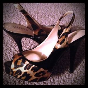 Guess leopard sling backs