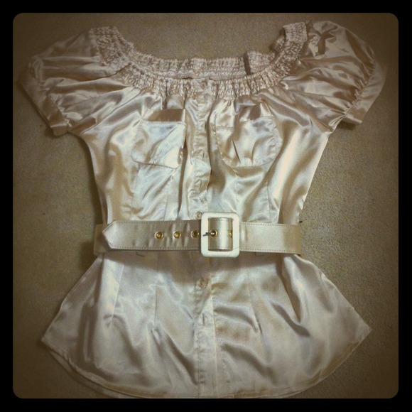 - Tops - Dressy button down shirt- Gold - Tops - Dressy button down shirt- Gold