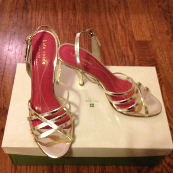 Kate Spade gold heels, size 6