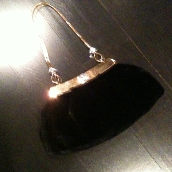 Ferragamo blk velvet evening bag- brand new!