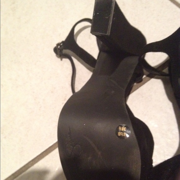 🆕Jess Simpson BLK SUEDE SQUARED HEELS & FRONT BOW - Picture 4 of 4