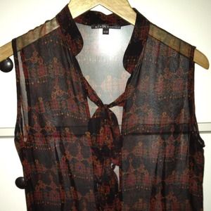 *REDUCED* Alvin Valley Silk Chiffon Tie Front Top