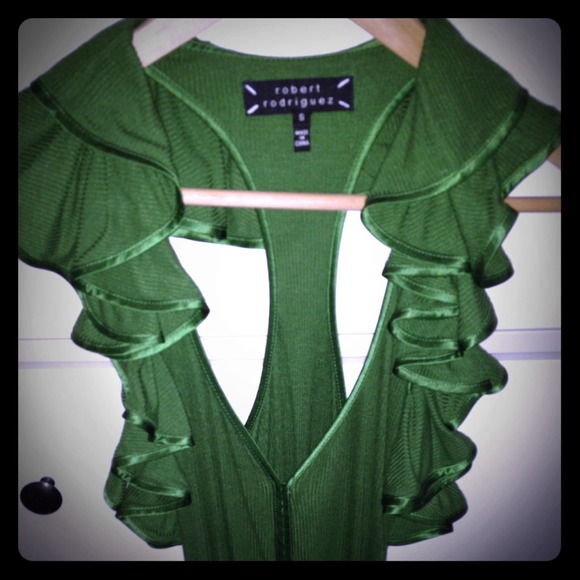 *JUST REDUCED* Green Robert Rodriguez Ruffle Tank