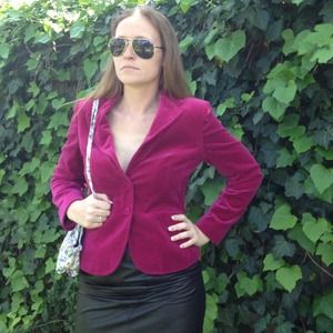 Ann Taylor Magenta Tailored Blazer
