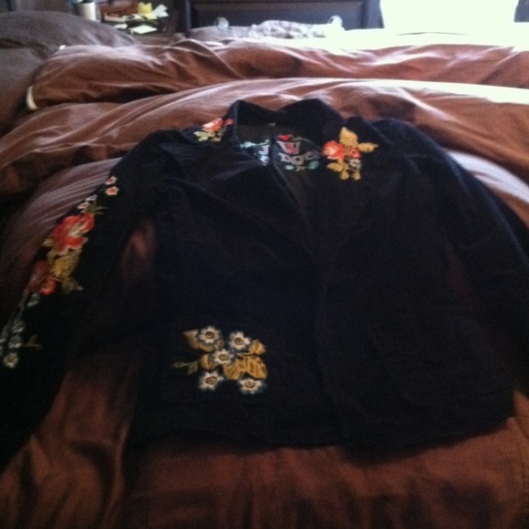 Corderroy embroidered blazer