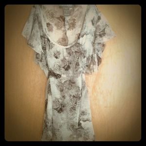 Gray, Black Printed Top