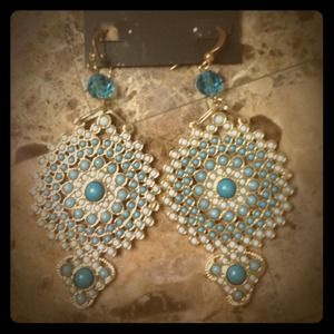 Turquoise bohemian earrings(reserved for jennypoo)