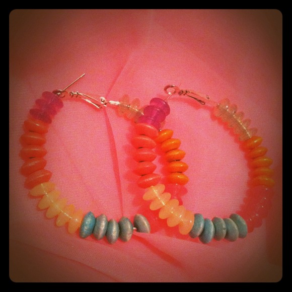 Colorful beaded earrings.