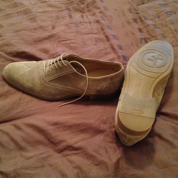 Giorgio Armani tan suede men's shoes. Worn once.